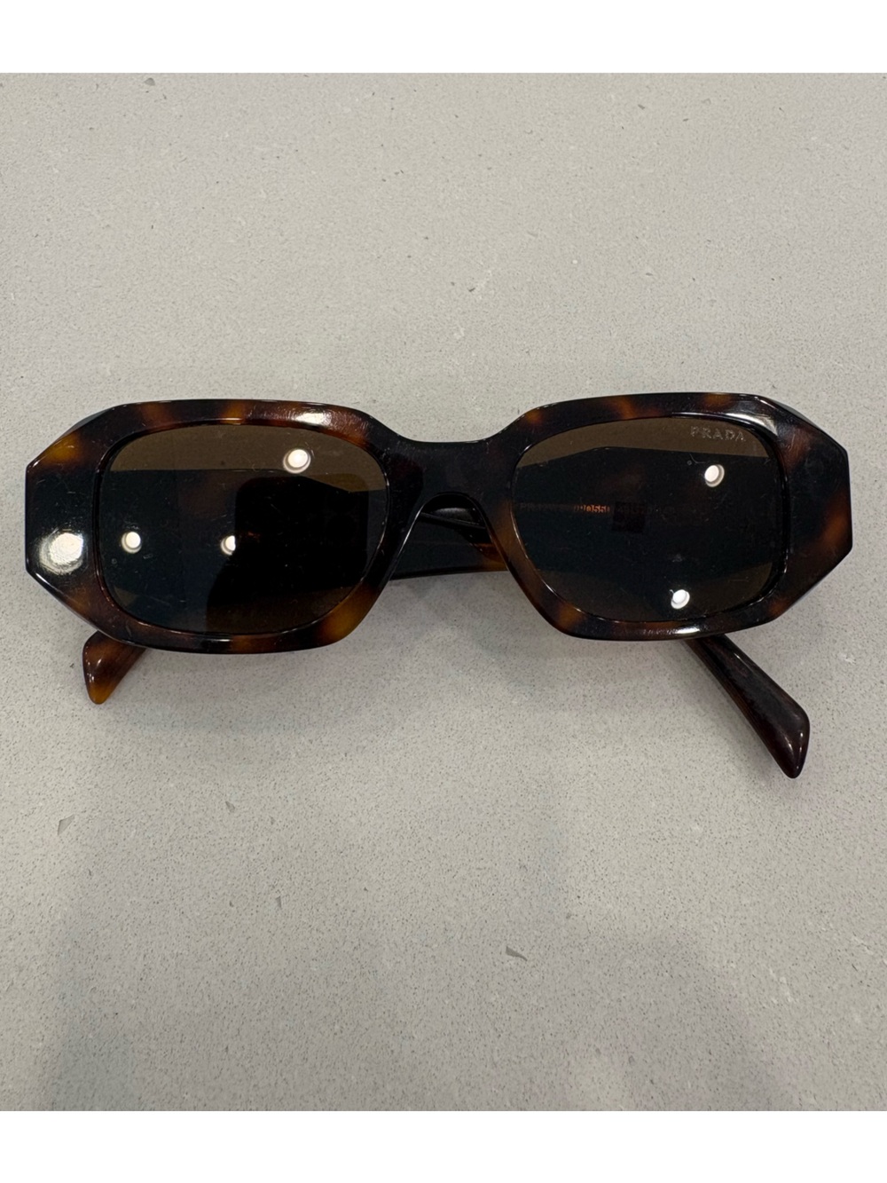 Prada Tortoiseshell Rectangular Sunglasses - Brown